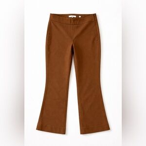Vince Camel Tan Flattering Cropped Flare Pants Stretch Tailored Chic Minimal, 2